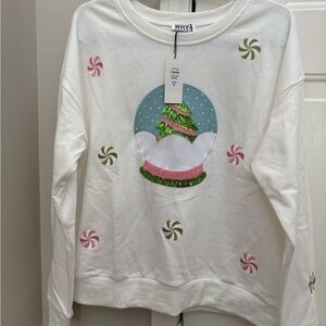 Snow Globe Patch Embroidered Sweater